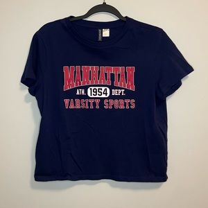 Cropped Navy Blue Tee